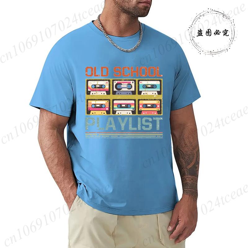 Summer Casual Tshirt Cassette Tape Music 80s Retro Old School Playlist T-shirt Fashion Fitness Tops Tshirt Hip Hop Streetwear