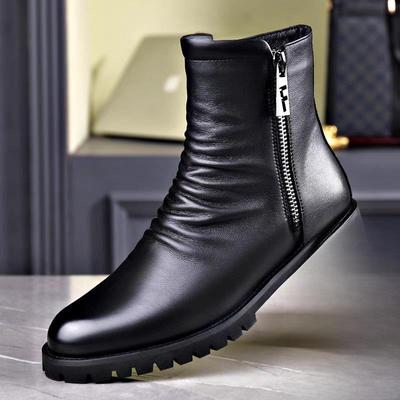 Bottines Martin pour hommes style britannique 2024: Bottines Chelsea montantes en cuir avec fermeture éclair