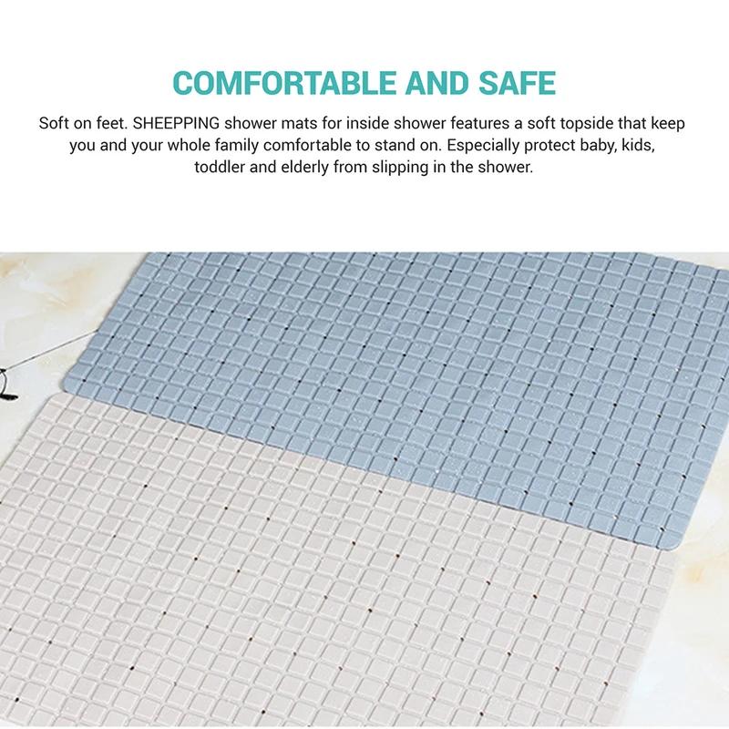 HOT PVC Anti-skid Bath Mats Soft Shower Mat Massage Mat with Suction Cup Non-slip Bathtu Bath Mat Bathroom Accessories Hot