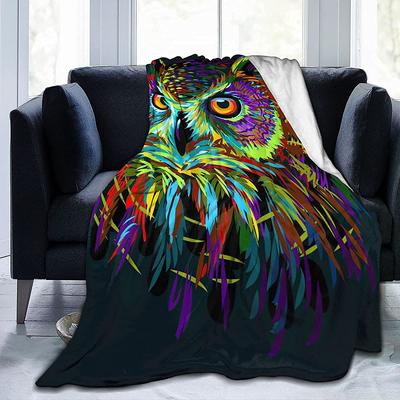 Owl Blanket Penguin Blanket Antarctic Animals Ocean Print Gifts for Women Kids Boys Home Bedroom Living Room Decor