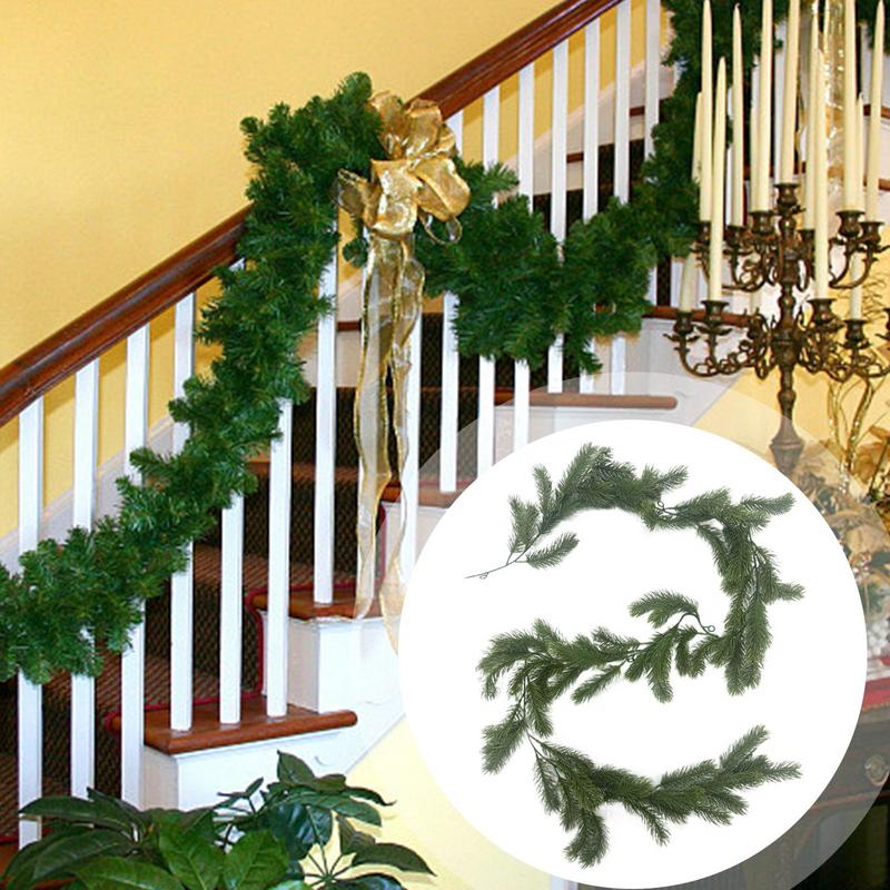 Christmas Pine Garland Real Touch Norfolk Pine Garland Pine Needle Home Door Decoration Unique Wreath Ornament Bendable Table