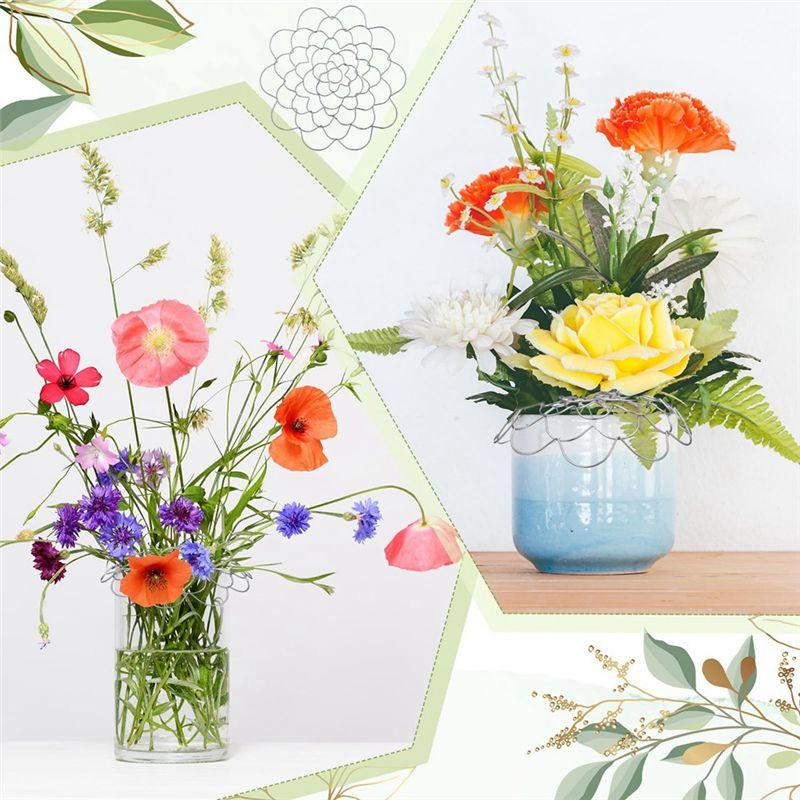 M-Modern-Flower Frog Metal Flower Insert Lid Flower Grid Wire Flower Arranging Tool (6 Inch) 6Piece