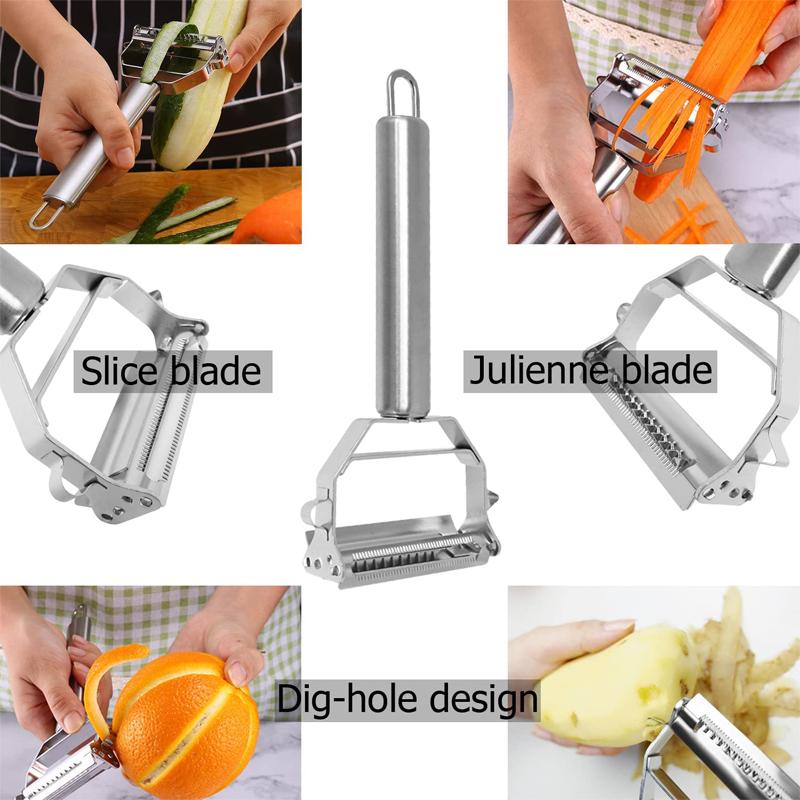 4 v 1 nerezová ocelová škrabka na ovoce a zeleninu multifunkční struhadlo na plátky kuchyňské pomůcky bramborové mrkve okurky zeleninové nástroje