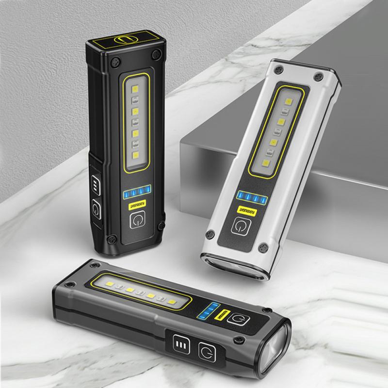 Mini Dual Light Source Flashlight Type-c Fast Charging Multi-function Working Light With Magnet