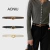 Womens Fashion Genuine Leather Belt Small Size First Layer Cowhide Pin Buckle Pants Decoration