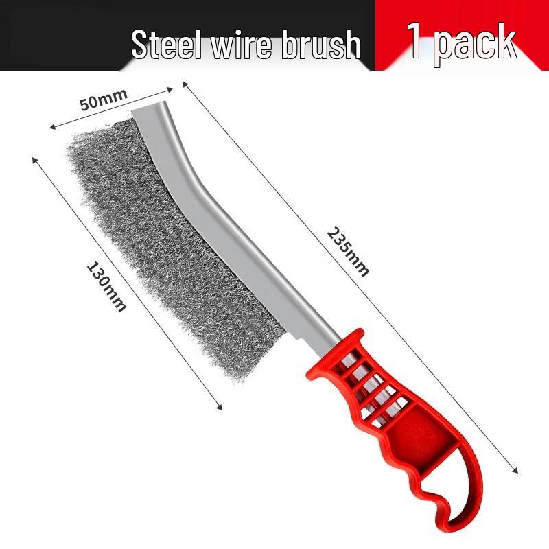 Steel Wire Knife Brush with Handle 235x130x50mm серебряный