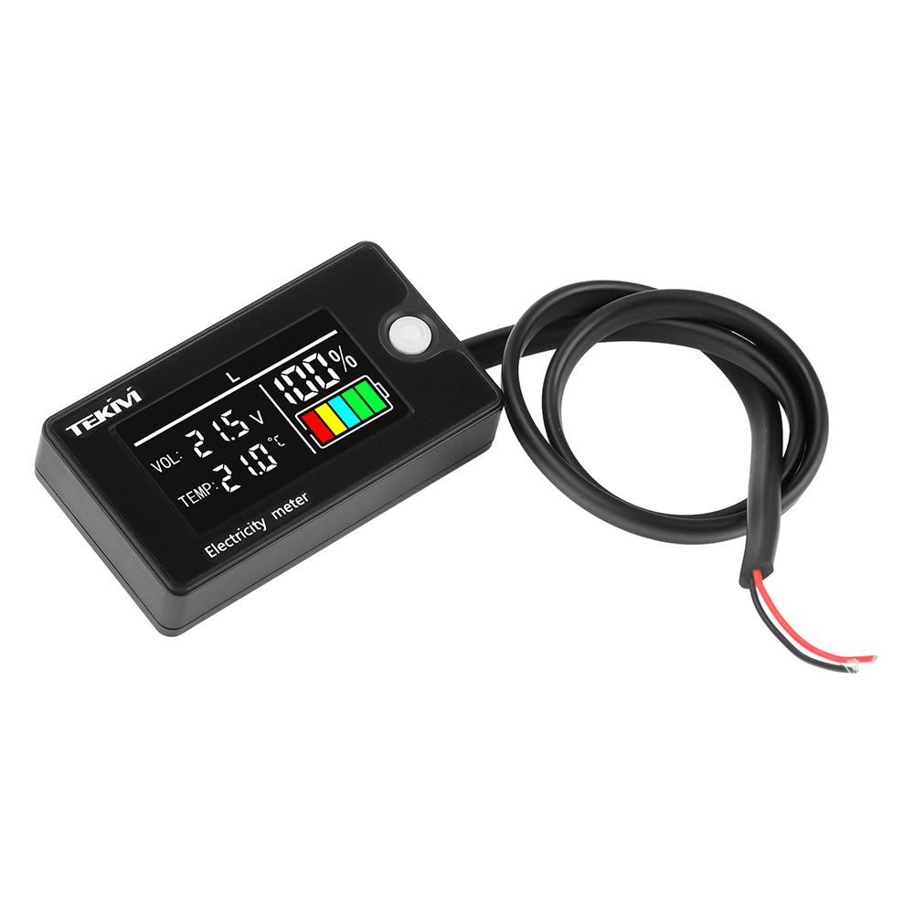 DC 8-100V Digital Battery Capacity Indicator Voltmeter LiFePO4 Lead-acid Lithium Battery Tester Meter with Temperature Display