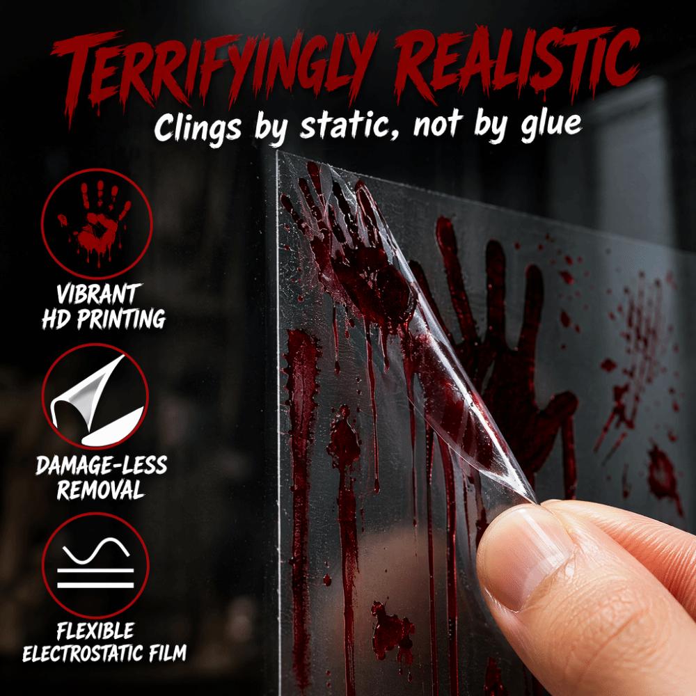 Bloodstained Handprint Scary Ghost Window Sticker Spooky Party Door Stickers Party Supplies