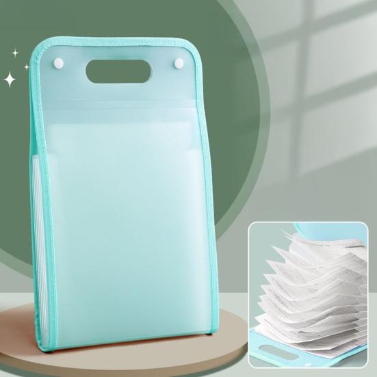 2Pcs Accordion File Organizer 13 Pockets Portable Document Receipt Organizer for A4 Files Waterproof Expanding Files Folder Schoolbag Office Supplies