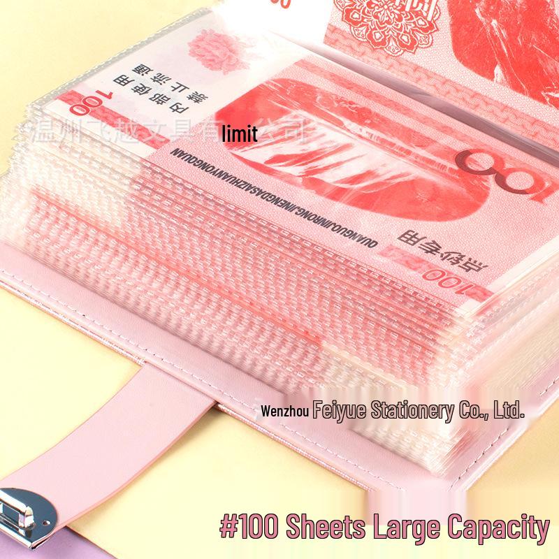 A6 Crystal Clear Savings Book with Password Money Clip, Large Capacity, 2026 New Model.