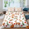 Lovely Hedgehog Duvet Cover Teens Full Runing Animals Bedding Set Modern Field Path Soft Cute Hedgehog Printed 3pcs Bedding Set