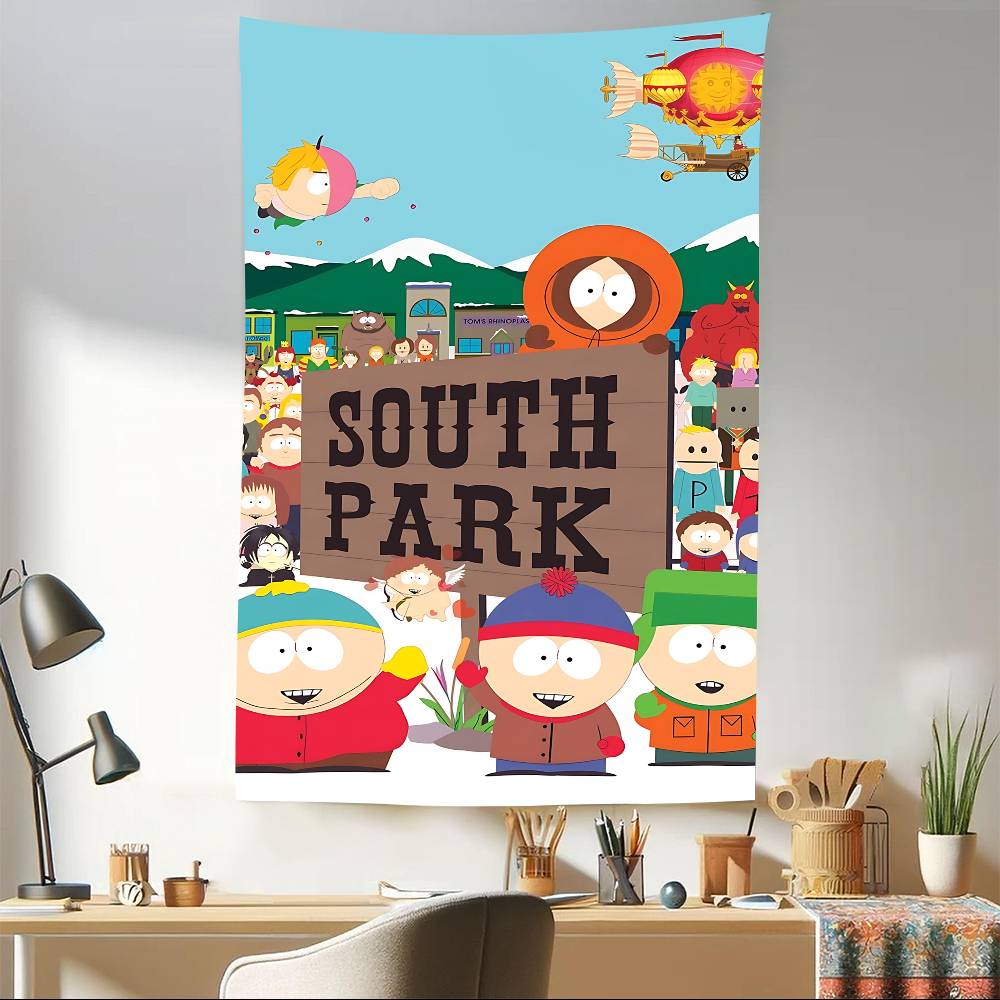 SSouth Funny PParks Happy Birthday Backdrop Background Vinyl Women Birthday Party Cake Table Decorations Photoshoot Banner