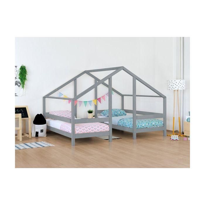 VILLY Cabin Bed 2 Places 90 X 200 Gray