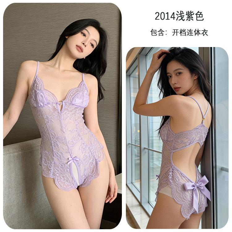 Sexy lingerie sexy temptation open file free onesie perspective suspenders chest pad pajamas women 04