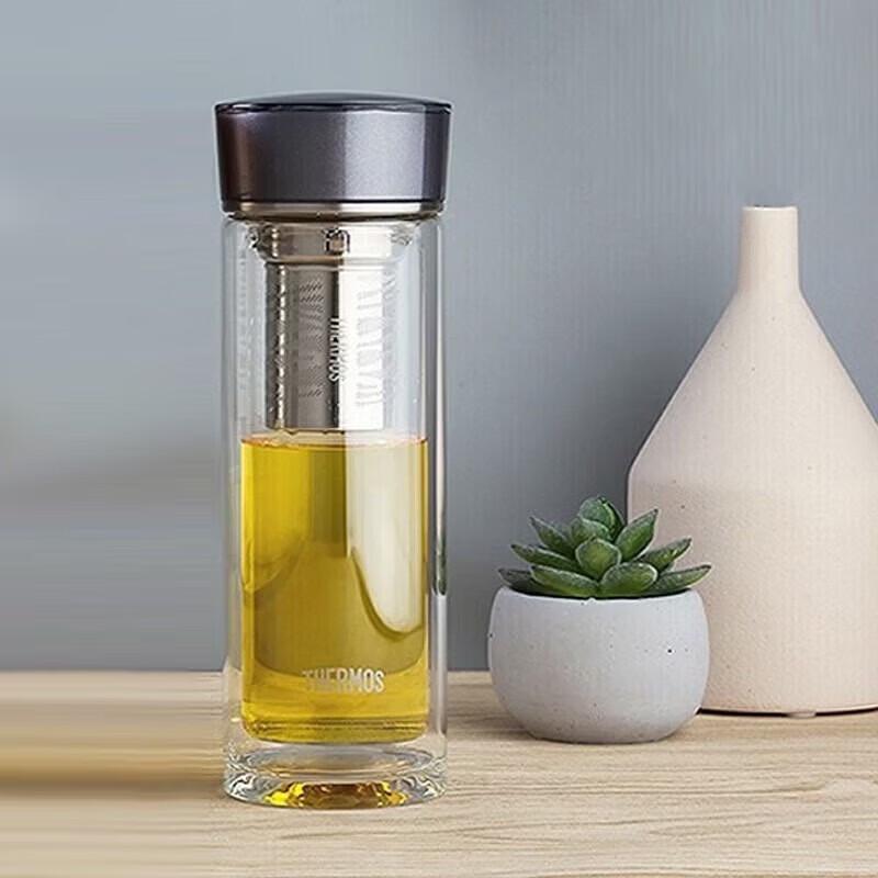 THERMOS Double-Layer Glass Tea Infuser Bottle 400ml