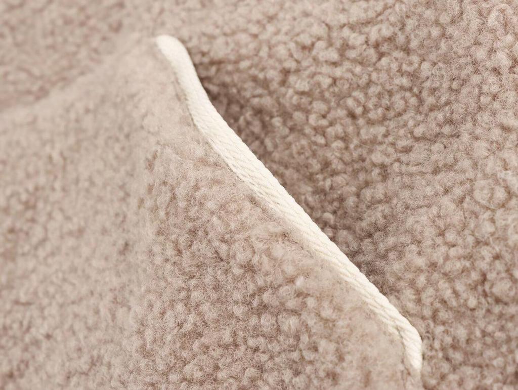 Women's 2024 Winter Camel Lambswool High Neck Zip Jacket with Side Stripe