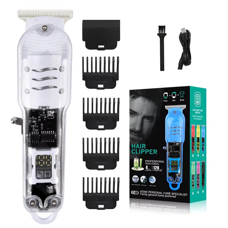 

Прозрачная электрическая машинка для стрижки волос - бритва для салонов и домашних стрижках