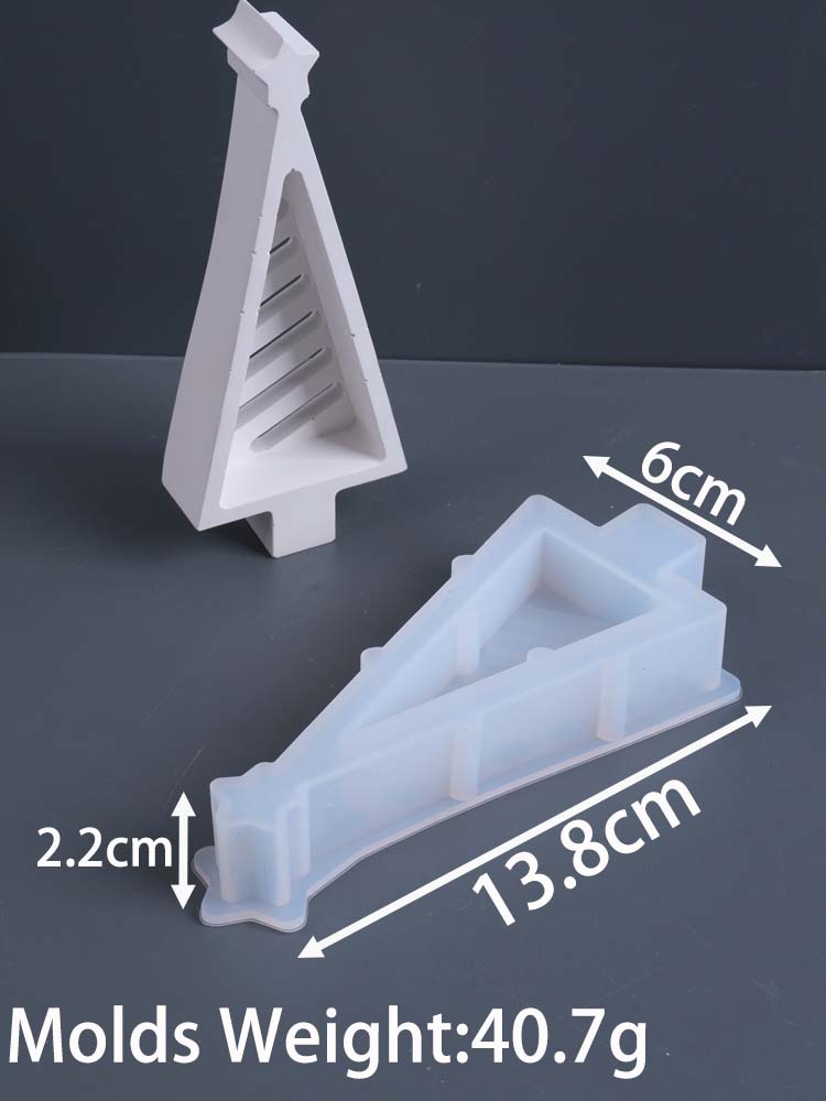 Hollow Christmas Tree Ornament Silicone Mold DIY Christmas Light Aromath Plaster Molds Concrete Resin Candle Holder Craft Making