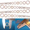 300Pcs Copper Washers M5-M20 O Ring Copper Gaskets Flat Ring Seal Kit Assortment Car Copper Sealing Ring with Storage Case