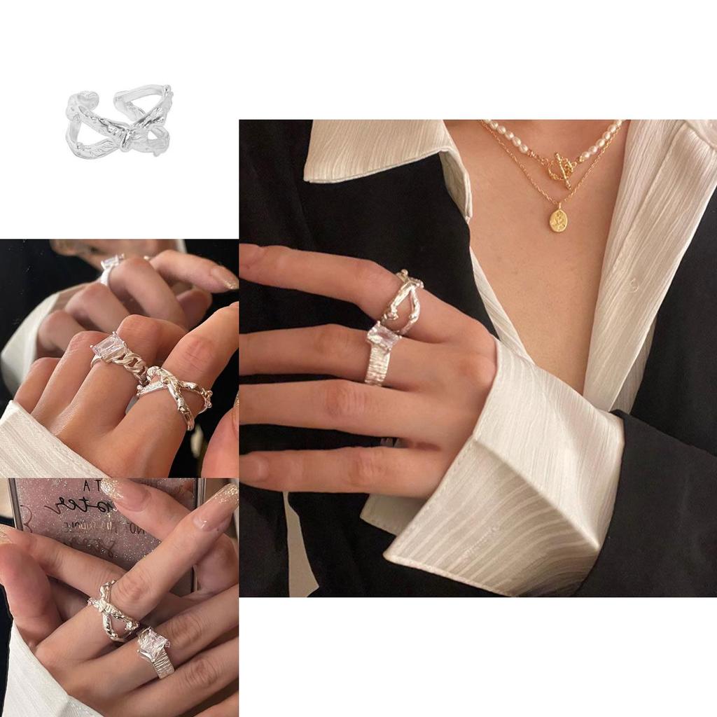 Unique Irregular Textured Handcrafted Xs925 Silver Ring For Women With Glamorous Design And Adjustable Size For Modern Fashion