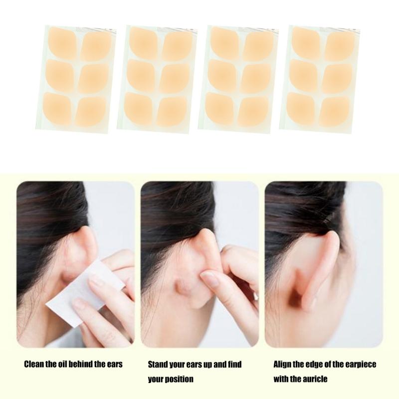 Elf Ear Stickers,Cosmetic Ear Patches to Create V-shaped Face,Earlobe Support Patches Easy to Use for Womens Ear Corrector