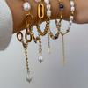 Bracciale Perle in Acciaio Inossidabile - Un Accessorio Elegante da Sovrapporre con Bracciale in Acciaio Titanio per Donna