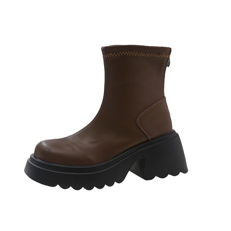 Retro versatile heightening British style thick-soled Martin boots women's 2025 new autumn small slim short boots