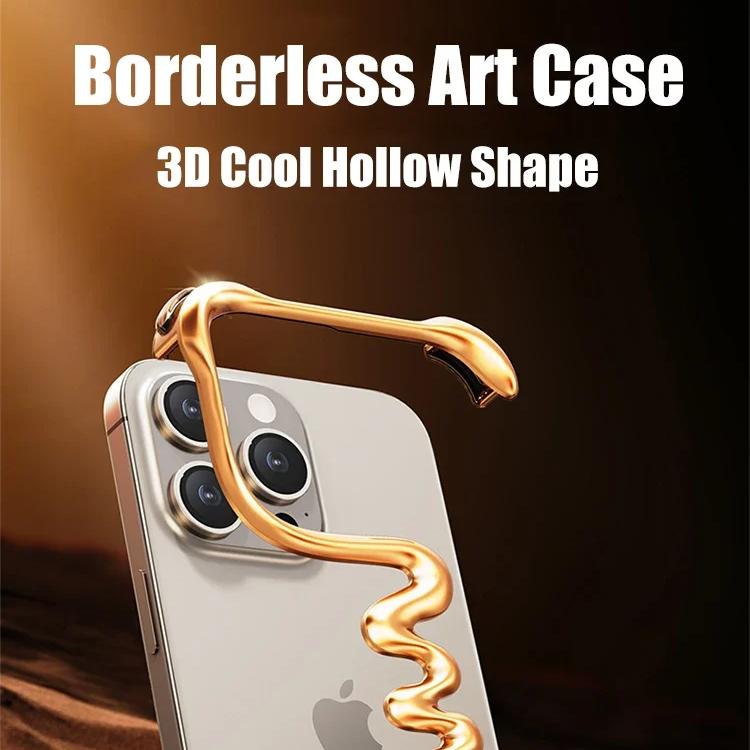 Husă de telefon de lux, metal 3D, fără cadru, pentru iPhone 14 15 16Pro Max 16Plus 15Pro, din aliaj de aluminiu, husă, husă de airbag, rezistentă la șocuri