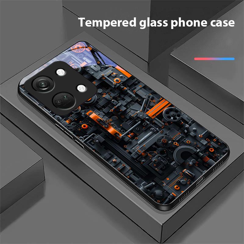 Circuit Diagram For OnePlus Nord 3 5 6T 7 Pro 8 12 10T Reno8 Lite 5G 10R Nord N30 Hard Shell Tempered Glass Phone Case Black