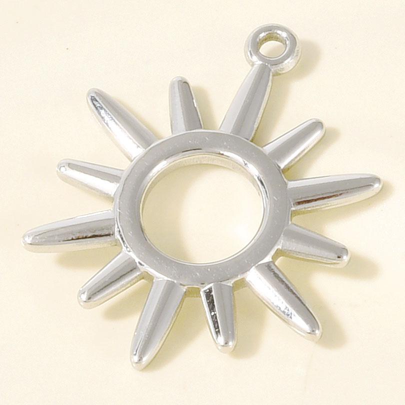 5pcs/Lot High Quality Steel Color Pentagram Star Sun Stainless Steel Pendant For Jewelry Making Supplies Handmade Bracelet Charm
