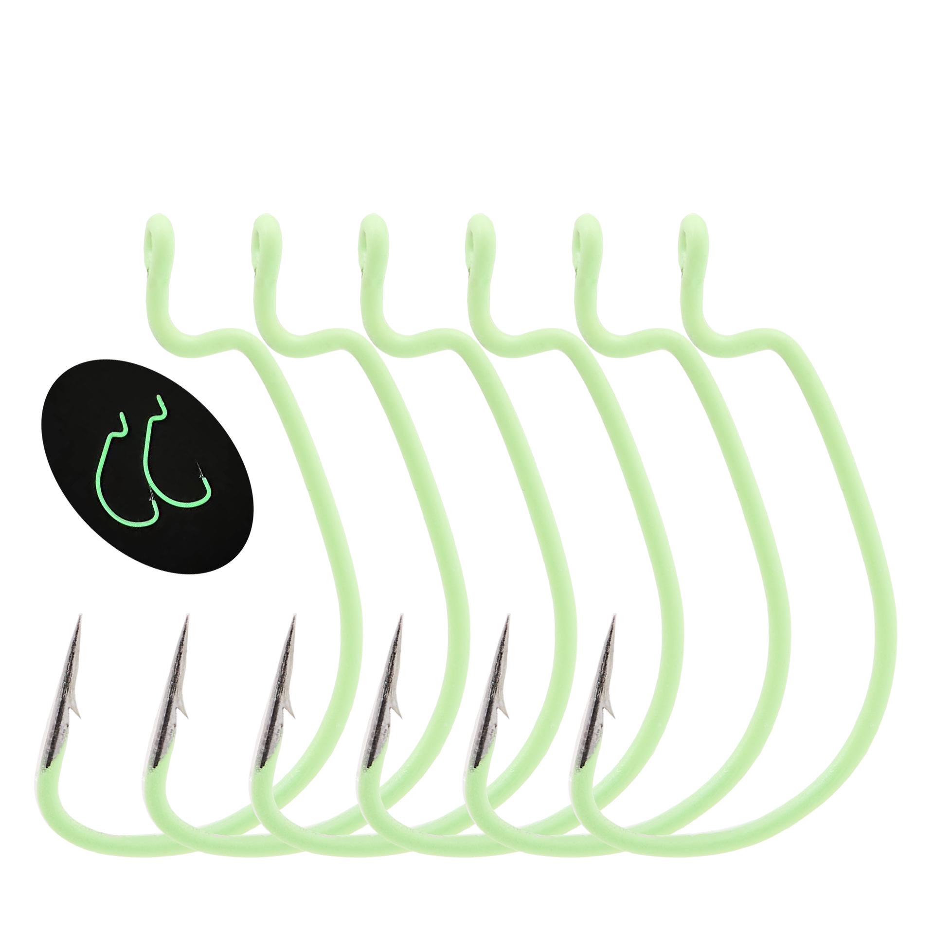Набор Светящихся Рыболовных Крючков из Высокоуглеродистой Стали Mataweiya - Размеры 2#, 1#, 1/0#, 2/0#, 3/0# Size 2