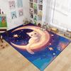 New Product White Cat On Crescent Moon Carpet for Living Room Bedroom Bedside Floor Mat Cloakroom Children Playing Mat Area Rug