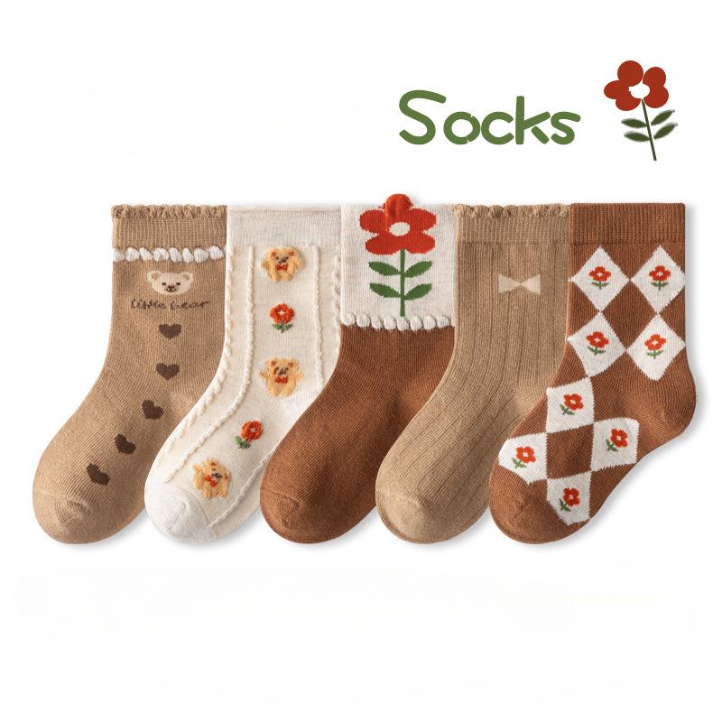 Kid's Socks Girls Socks Sweet Fancy Sock Baby Toddler Spring Autumn Winter Socks Children