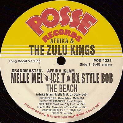 12inch Record AFRIKA & THE ZULU KINGS - Beach POS1222 POSSE 1986 US Rap & Hip-Hop/R&B Used