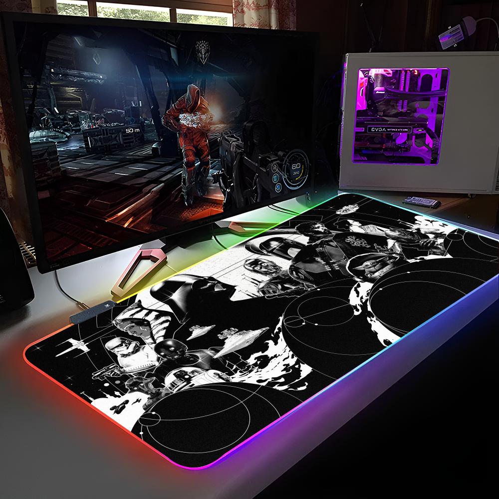 S-Star Cool W-warse Mouse Pad RGB Backlit Mouse Pad Laptop Mouse Pad Laptop Gamer Computer Desk Gaming Accessories