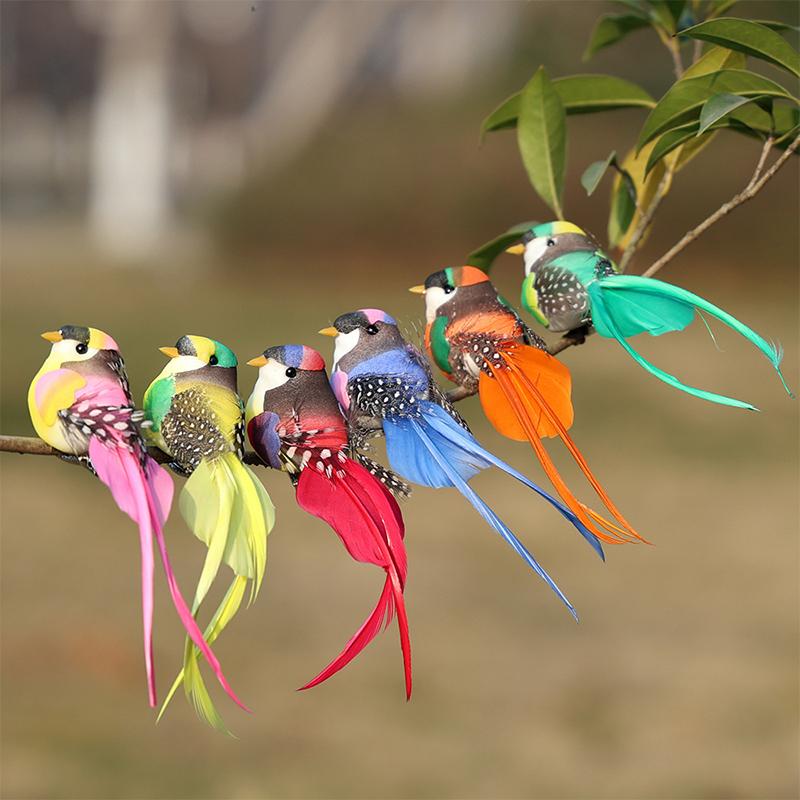 1Pcs Random Simulation Swallow Tail Bird Clip Handmade Bird Plant-decorated Artificial Bird Handicrafts For Ornament