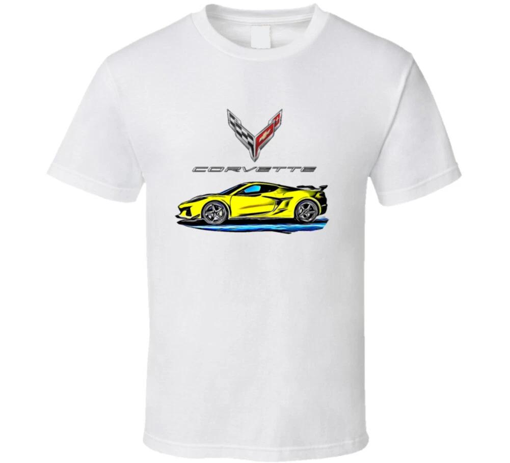 C8 New Vette 2023 Yellow 2 Muscle Sports Car Mid Engine Gift T Shirt 4XL