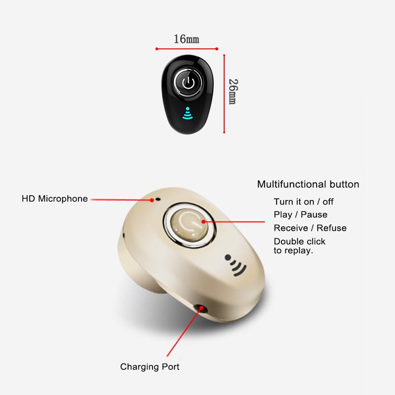 Handsfree Stereo Headset TWS Earbud With Microphone Mini Invisible Ture Wireless Earphone Noise Cancelling Bluetooth Headphone
