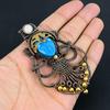 Carved Blue Face & Moonstone Jewelry, 999 Copper Wire Wrapped Pendant Handmade Gemstone Jewelry, Gifts For Wife Brand New Pendant
