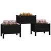 Black Plant Box 178.5 X 44 X 75 Cm Solid Pine Wood