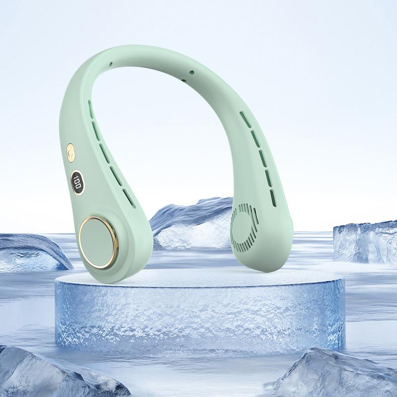 Portable Hanging Neck Fan Rechargeable Personal Neck Ventilator Digital Display Personal Cooling For Outdoor Travel Sports