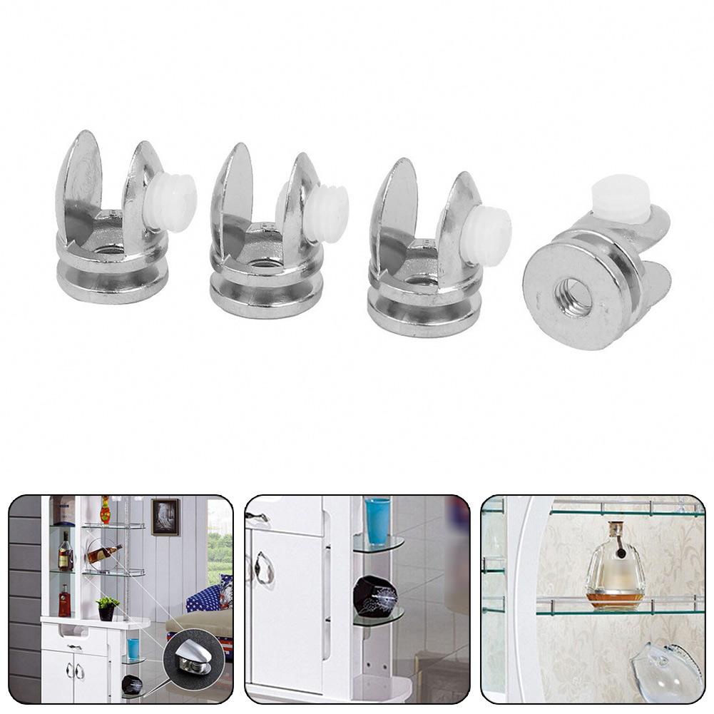 Adjustable Glass Clamp Glass Shelf Adjustable Shelf Support Clamp Clip Thick Glass 4pcs For 5mm-8mm Adjustable Screw