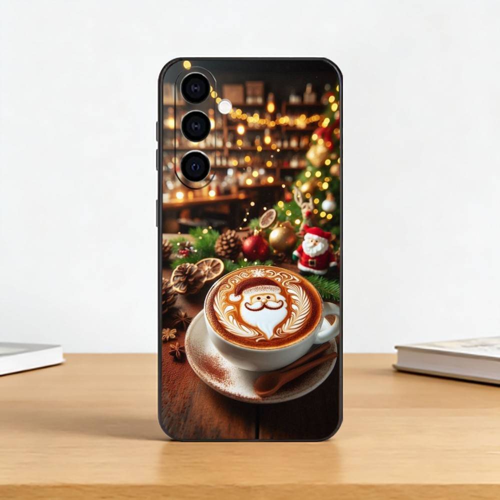 Christmas Art winter C-Coffee Phone Case For Samsung Galaxy A73,A72,A71,A70,A53,A52,A51,Others Soft Black Cover