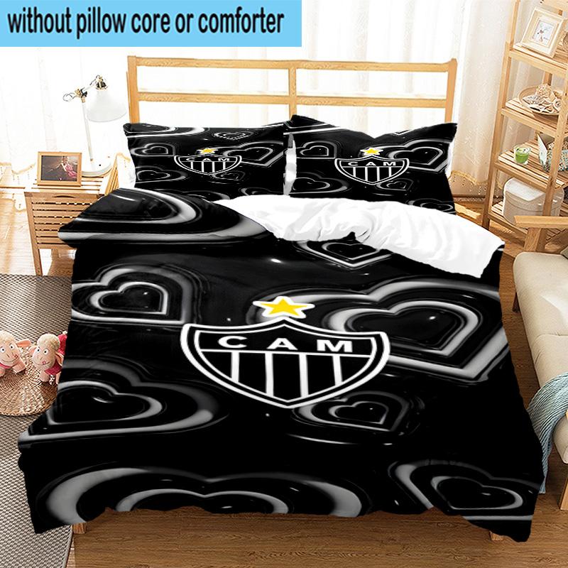 3pcs Clube Atlético Mineiro With Shield Bedding Set Duvet Cover Closure Includes 1 Duvet Cover & 2 Pillowcases Bedding Sets Home Decor Gifts