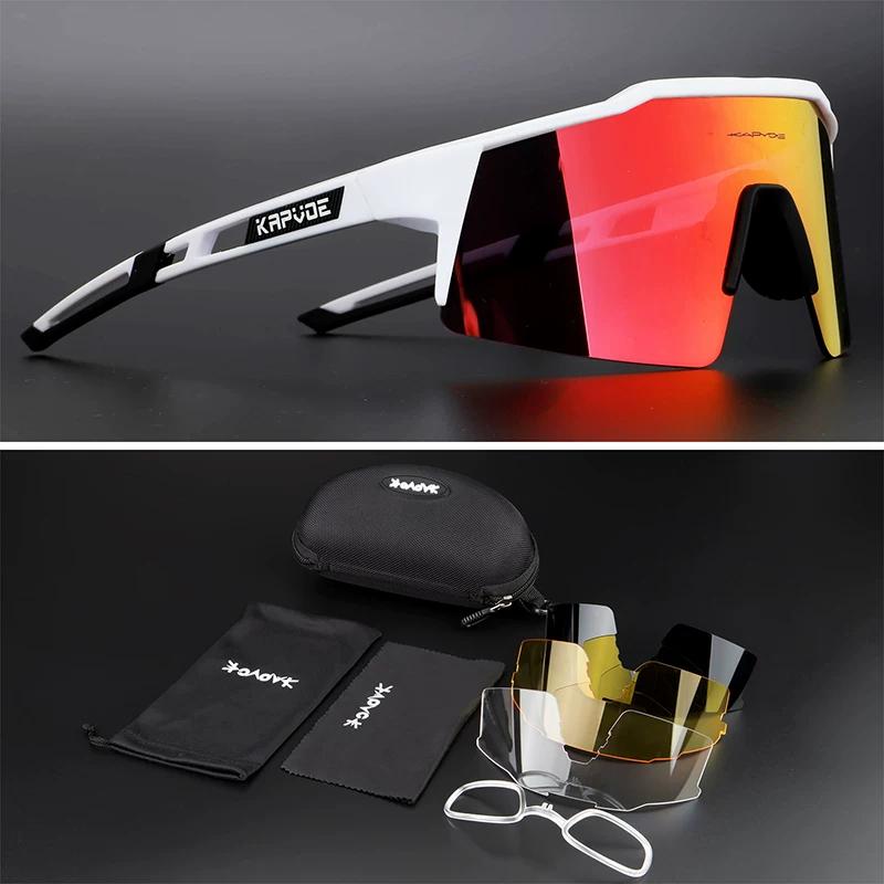 Kapvoe Glasses for Riding Polarized Outdoor Sports Sunglasses Men and Women Running Bicycle Windproof Myopia Goggles