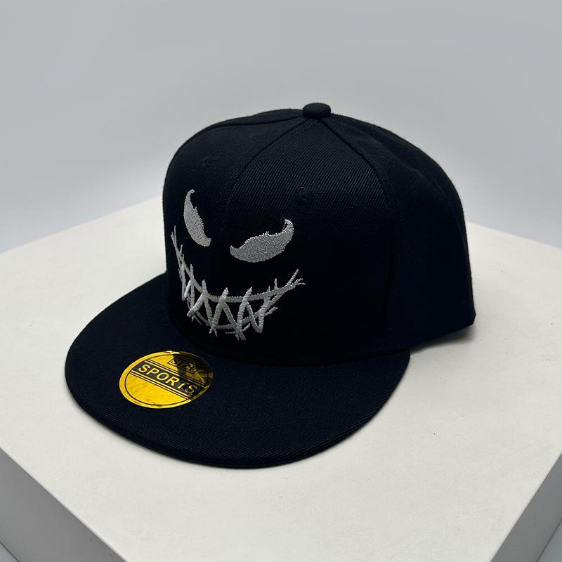 Baseball Stitching Embroidered Expression Face Smiling Women  Men For Neutral Gender Fresh Caps Peaked Hats Breathable Hip Hop Urban Street Style