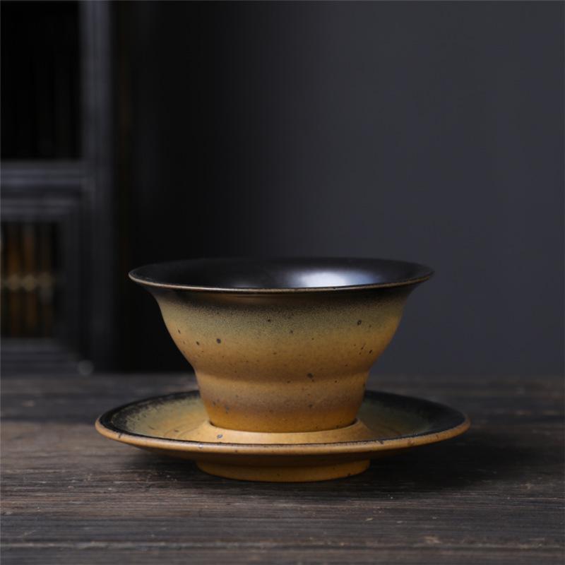 Coffee Cup And Saucer Set, Wind Ceramic Cup, Creative Cup, Retro Coarse Pottery