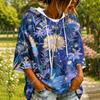 Women's Fashion Floral Print Hoodie Casual Oversized Long Sleeve Pullover Top