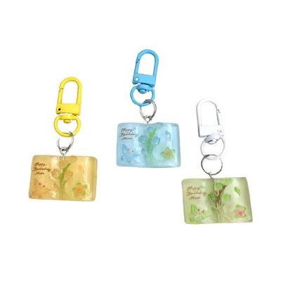 Garden Theme Key Accessory Artistic Resin Detailing Multi Purpose Bag Decoration Butterfly Flower Keychain