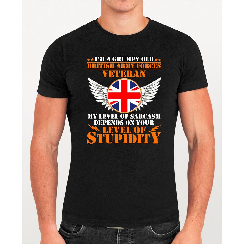 Grumpy Old British Army Forces Veteran T-Shirt Military Tee Remembrance Day Gift
